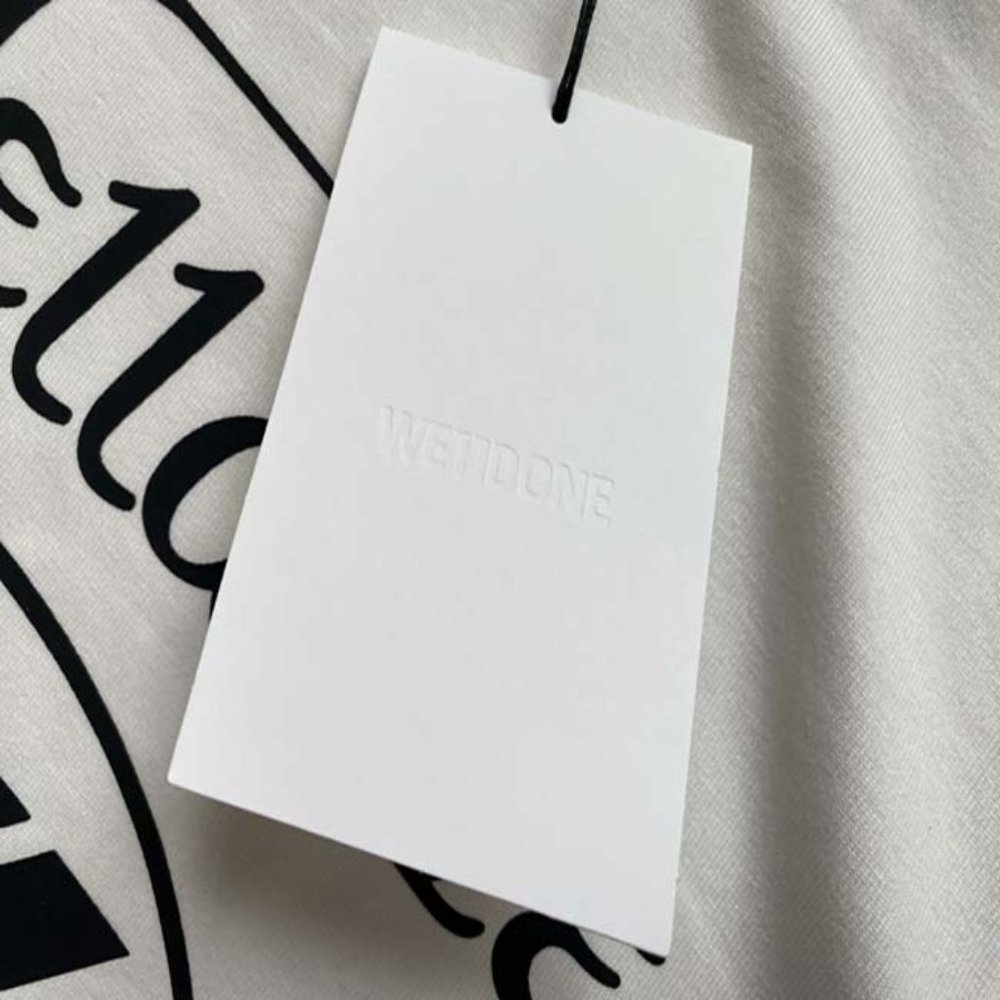 WELLDONE Logo Black & White Panel T-Shirt - White Short Sleeve - Picture 3 of 14